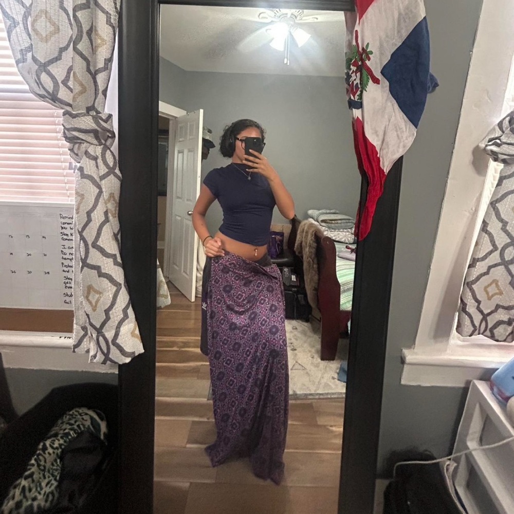 Elegant Purple Patterned Skirt